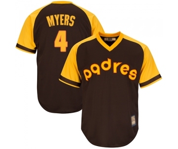 Men's San Diego Padres #4 Wil Myers Replica Brown Alternate Cooperstown Cool Base Baseball Jersey