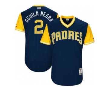 Men's San Diego Padres Jose Pirela #2 Aguila Negra Majestic Navy 2017 Players Weekend Authentic Jersey
