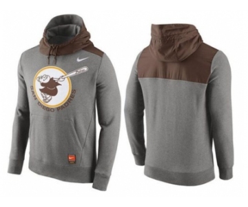 Men's San Diego Padres Nike Gray Cooperstown Collection Hybrid Pullover Hoodie
