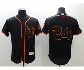 Men San Francisco Giants #24 Willie Mays Majestic Black Flexbase Authentic Collection Team Jersey