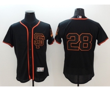Men San Francisco Giants #28 Buster Posey Majestic Black Flexbase Authentic Collection Player Jersey