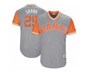 Men's 2017 Little League World Series Giants #29 Jeff Samardzija Shark Gray Jersey