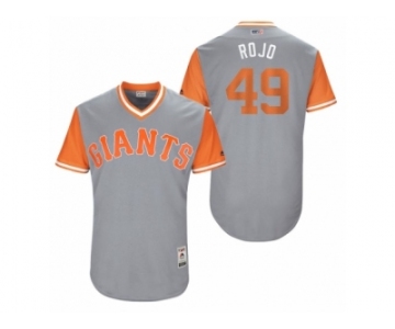 Men's 2017 Little League World Series Giants Sam Dyson #49 Rojo Gray Jersey