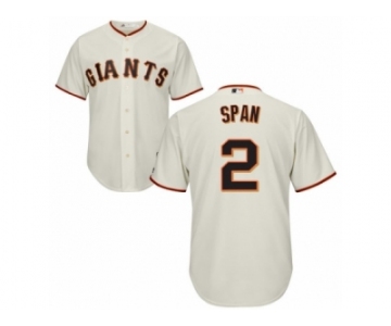 Men's Majestic San Francisco Giants #2 Denard Span Authentic Cream Home Cool Base MLB Jersey
