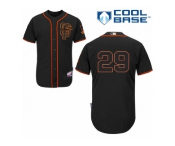 Men's Majestic San Francisco Giants #29 Jeff Samardzija Replica Black Alternate Cool Base MLB Jersey