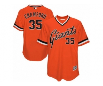 Men's Majestic San Francisco Giants #35 Brandon Crawford Replica Orange 1978 Turn Back The Clock MLB Jersey