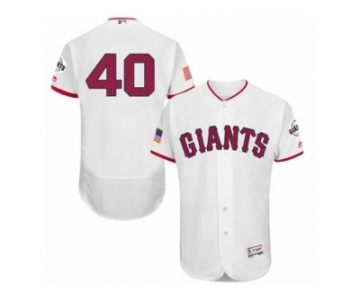Men's Majestic San Francisco Giants #40 Madison Bumgarner White Fashion Stars & Stripes Flex Base MLB Jersey