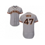 Men's Majestic San Francisco Giants #47 Johnny Cueto Grey Flexbase Authentic Collection MLB Jersey