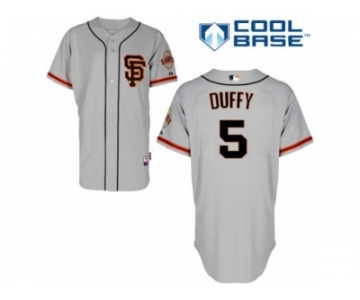 Men's Majestic San Francisco Giants #5 Matt Duffy Replica Grey Road 2 Cool Base MLB Jersey