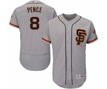 Men's Majestic San Francisco Giants #8 Hunter Pence Gray Flexbase Authentic Collection MLB Jersey