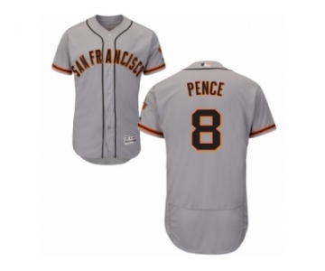 Men's Majestic San Francisco Giants #8 Hunter Pence Grey Flexbase Authentic Collection MLB Jersey