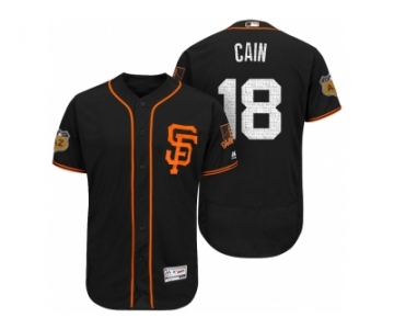 Men's San Francisco Giants #18 Matt Cain 2017 Spring Training Flex Base Authentic Collection Stitched Baseball Jersey