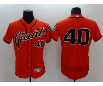 Men's San Francisco Giants #40 Madison Bumgarner Majestic Orange Flexbase Authentic Collection Player Jersey