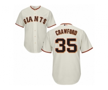 San Francisco Giants #35 Brandon Crawford Authentic Cream Home Cool Base MLB Jersey