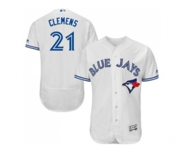 Men Toronto Blue Jays #21 Roger Clemens Majestic White Flexbase Authentic Collection Player Jersey