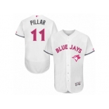 Men's Majestic Toronto Blue Jays #11 Kevin Pillar Authentic White 2016 Mother's Day Fashion Flex Base MLB Jersey