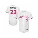 Men's Majestic Toronto Blue Jays #23 Dalton Pompey Authentic White 2016 Mother's Day Fashion Flex Base MLB Jersey
