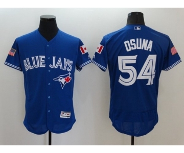 Men's Toronto Blue Jays #54 Roberto Osuna Majestic Blue Fashion Stars & Stripes Flex Base Player Jersey