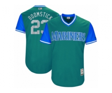 Men's 2017 Little League World Series Mariners #23 Nelson Cruz Boomstick Aqua Jersey