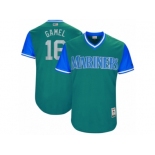 Men's 2017 Little League World Series Mariners Ben Gamel #16 Gamel Aqua Jersey