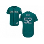 Men's Majestic Seattle Mariners #52 Carlos Ruiz Teal Green Flexbase Authentic Collection MLB Jersey