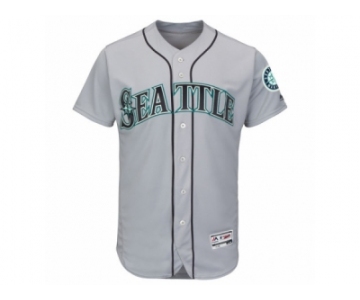Men's Seattle Mariners Majestic Road Blank Gray Flex Base Authentic Collection Team Jersey
