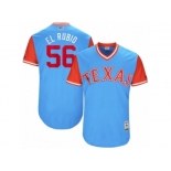 Men's 2017 Little League World Series Rangers #56 Austin Bibens-Dirkx El Rubio Light Blue Jersey