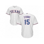 Men's Majestic Texas Rangers #15 Drew Stubbs Authentic White Home Cool Base MLB Jersey