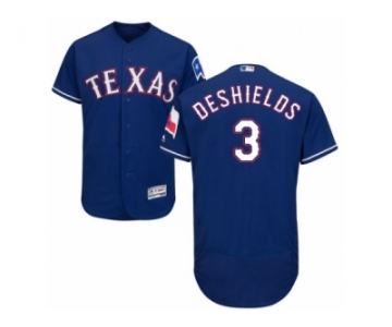 Men's Majestic Texas Rangers #3 Delino DeShields Royal Blue Flexbase Authentic Collection MLB Jersey