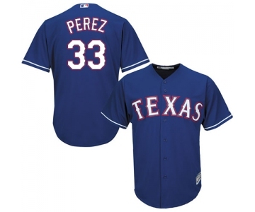 Men's Majestic Texas Rangers #33 Martin Perez Replica Royal Blue Alternate 2 Cool Base MLB Jersey