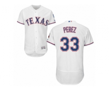 Men's Majestic Texas Rangers #33 Martin Perez White Flexbase Authentic Collection MLB Jersey