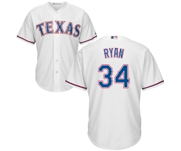 Men's Majestic Texas Rangers #34 Nolan Ryan Replica White Home Cool Base MLB Jersey