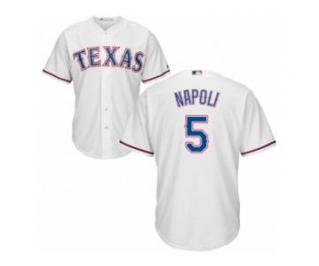 Men's Majestic Texas Rangers #5 Mike Napoli Replica White Home Cool Base MLB Jersey