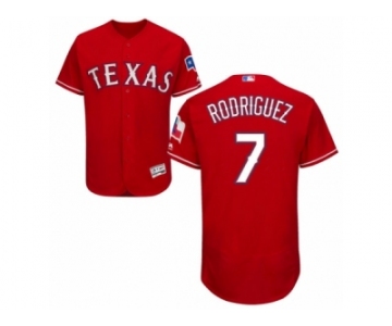 Men's Majestic Texas Rangers #7 Ivan Rodriguez Red Flexbase Authentic Collection MLB Jersey