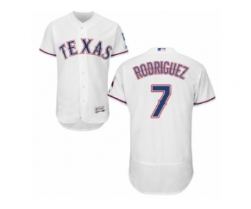 Men's Majestic Texas Rangers #7 Ivan Rodriguez White Flexbase Authentic Collection MLB Jersey