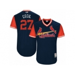 Men's 2017 Little League World Series Cardinals #27 Brett Cecil Cecil Navy Jersey