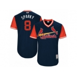 Men's 2017 Little League World Series Cardinals #8 Mike Leake Sparky Navy Jersey