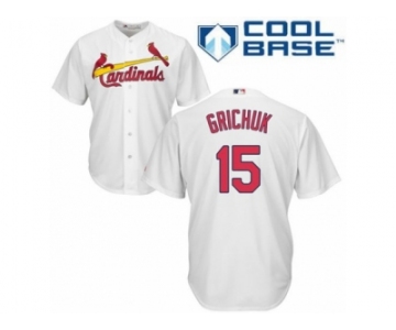 Men's Majestic St. Louis Cardinals #15 Randal Grichuk Replica White Home Cool Base MLB Jersey