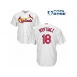 Men's Majestic St. Louis Cardinals #18 Carlos Martinez Authentic White Home Cool Base MLB Jersey