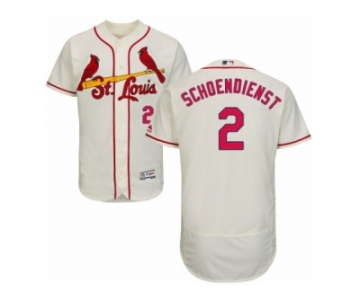 Men's Majestic St. Louis Cardinals #2 Red Schoendienst Cream Flexbase Authentic Collection MLB Jersey