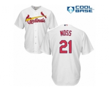 Men's Majestic St. Louis Cardinals #21 Brandon Moss Replica White Home Cool Base MLB Jersey