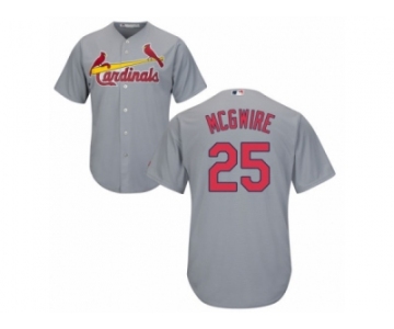 Men's Majestic St. Louis Cardinals #25 Mark McGwire Authentic Grey Road Cool Base MLB Jersey