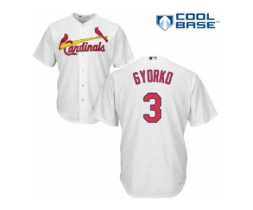 Men's Majestic St. Louis Cardinals #3 Jedd Gyorko Authentic White Home Cool Base MLB Jersey