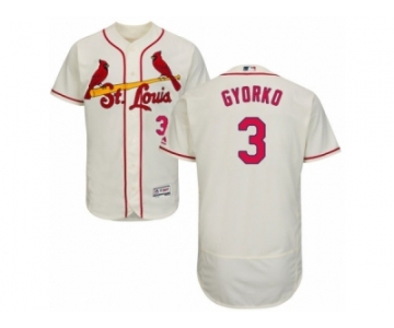 Men's Majestic St. Louis Cardinals #3 Jedd Gyorko Cream Flexbase Authentic Collection MLB Jersey
