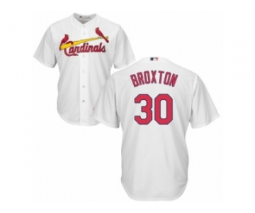 Men's Majestic St. Louis Cardinals #30 Jonathan Broxton Replica White Home Cool Base MLB Jersey