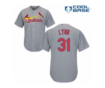 Men's Majestic St. Louis Cardinals #31 Lance Lynn Replica Grey Road Cool Base MLB Jersey
