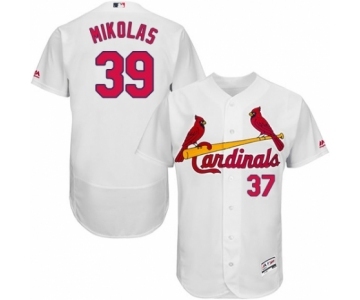 Men's Majestic St. Louis Cardinals #39 Miles Mikolas White Home Flex Base Authentic Collection MLB Jersey