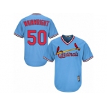 Men's Majestic St. Louis Cardinals #50 Adam Wainwright Authentic Light Blue Cooperstown MLB Jersey