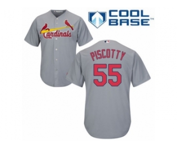 Men's Majestic St. Louis Cardinals #55 Stephen Piscotty Replica Grey Road Cool Base MLB Jersey