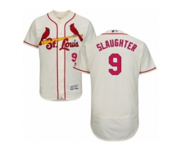 Men's Majestic St. Louis Cardinals #9 Enos Slaughter Cream Flexbase Authentic Collection MLB Jersey